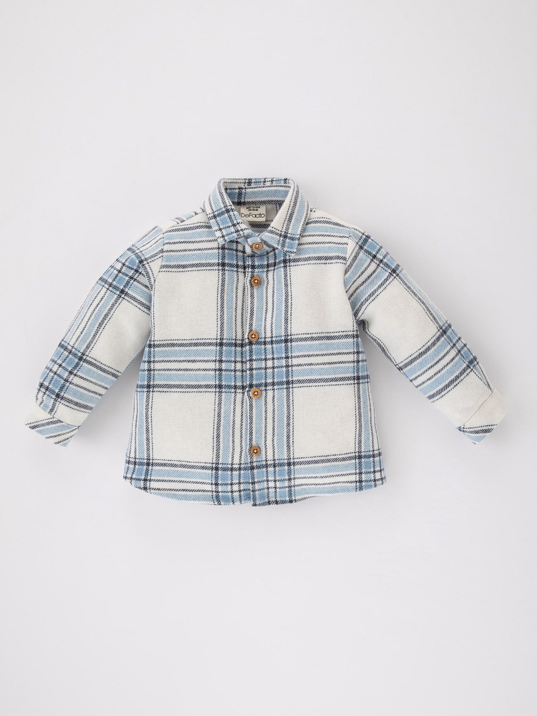 

DeFacto Boys Spread Collar Tartan Checked Acrylic Casual Shirt, Na