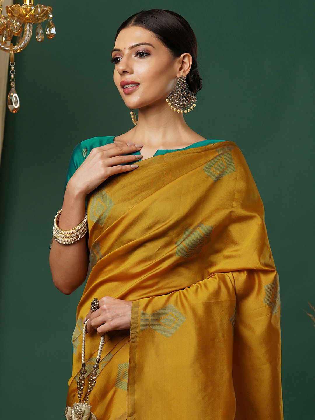 

KALINI Woven Design Pure Silk Banarasi Celebrity Saree, Yellow
