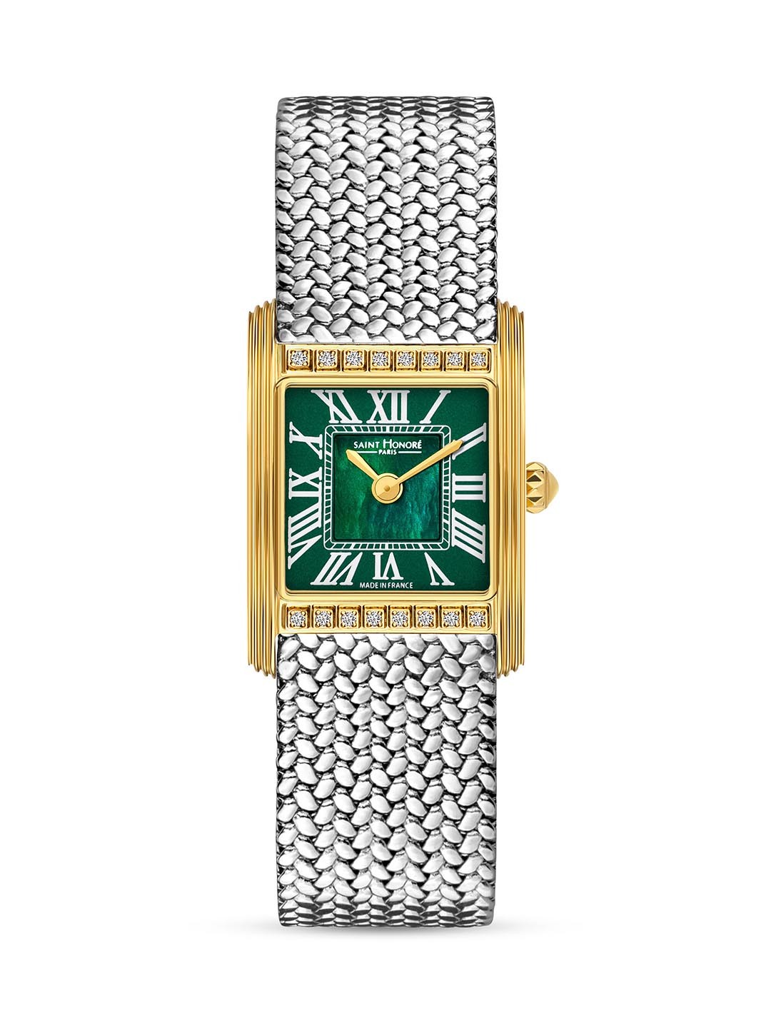 

SAINT HONORE PARIS Women Palais Royal (Mini) Quartz Green Round Watch- PR710155-31YVR, Silver