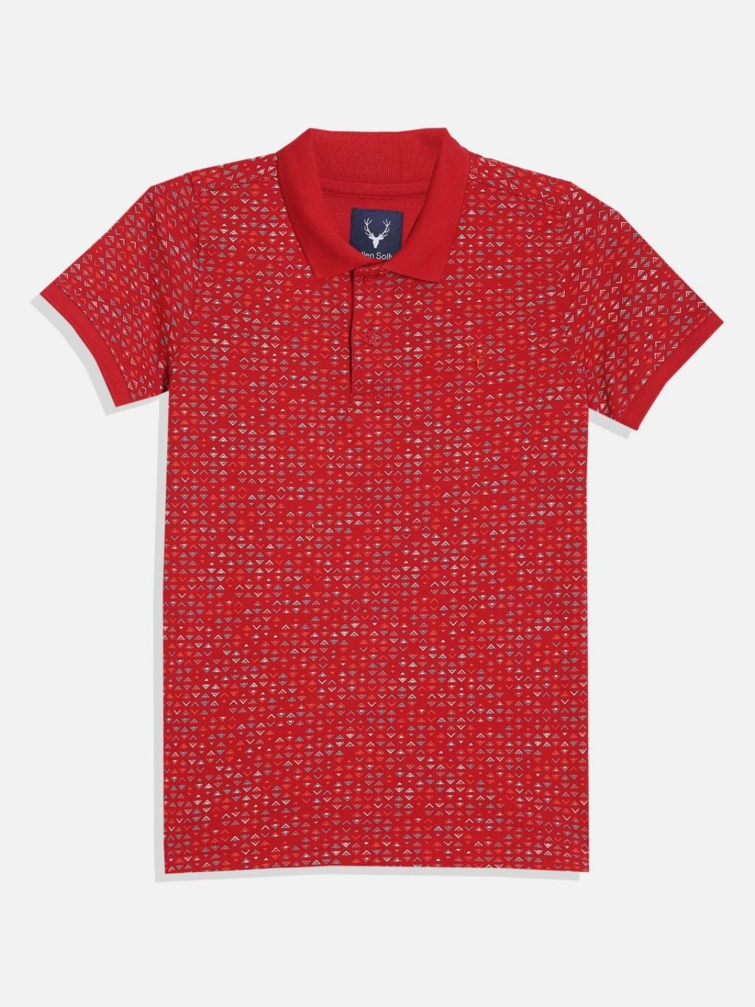 

Allen Solly Junior Boys Geometric Printed Polo Collar Cotton T-shirt, Red