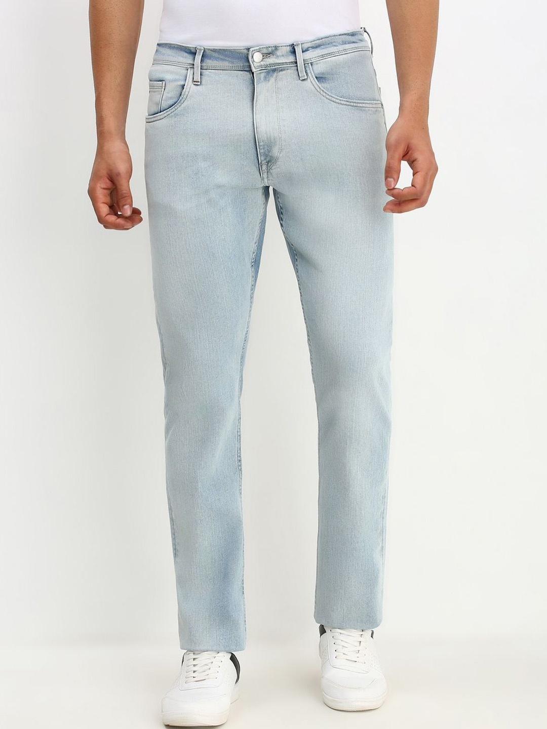 

Allen Solly Men Slim Fit Mid-Rise Light Fade Solid Jeans, Blue