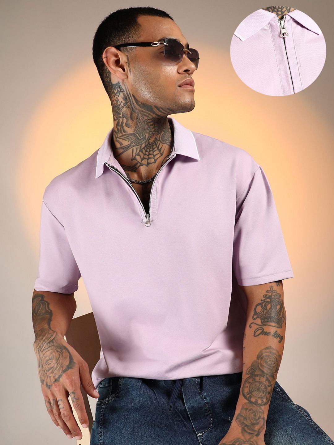 

Campus Sutra Men Solid Polo Collar Cotton T-shirt, Purple
