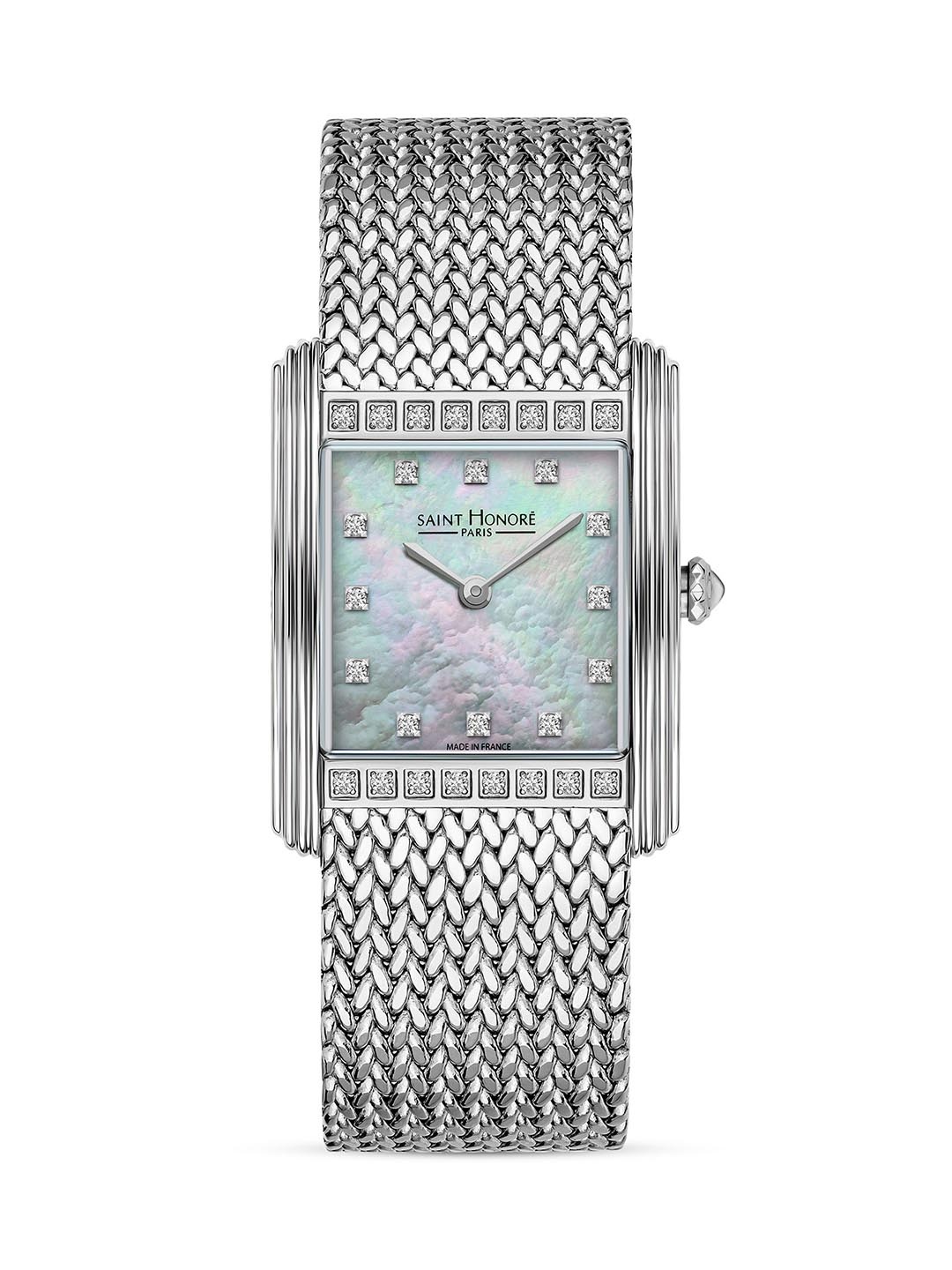 

SAINT HONORE PARIS Women Palais Royal (Mesh) Quartz White Round Watch- PR722155-1YBDN, Silver