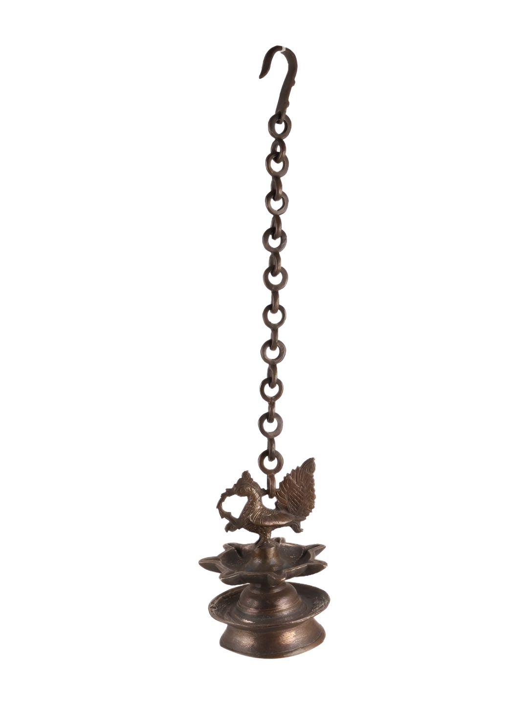 

Indianshelf Textured Brass Hanging Pooja Diya Pooja Essentials, Bronze