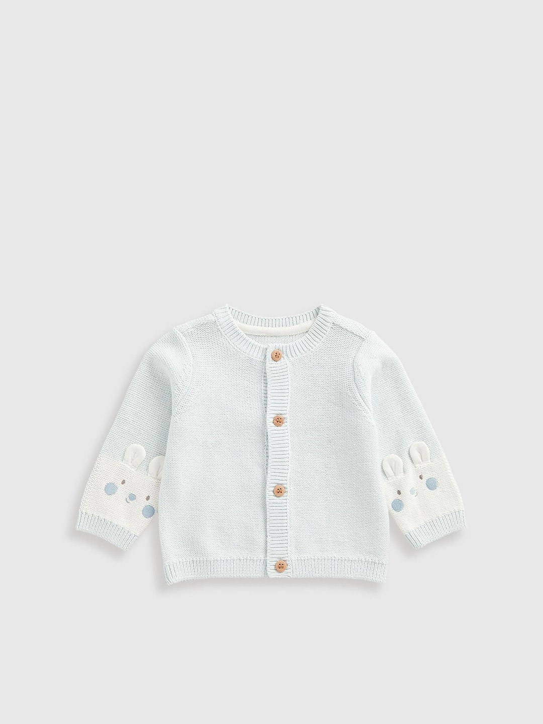 

mothercare Boys Embroidered Pure Cotton Cardigan with Embroidered Detail, Blue