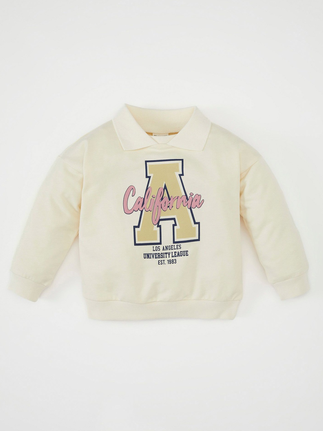 

DeFacto Girls Printed Pullover, Off white