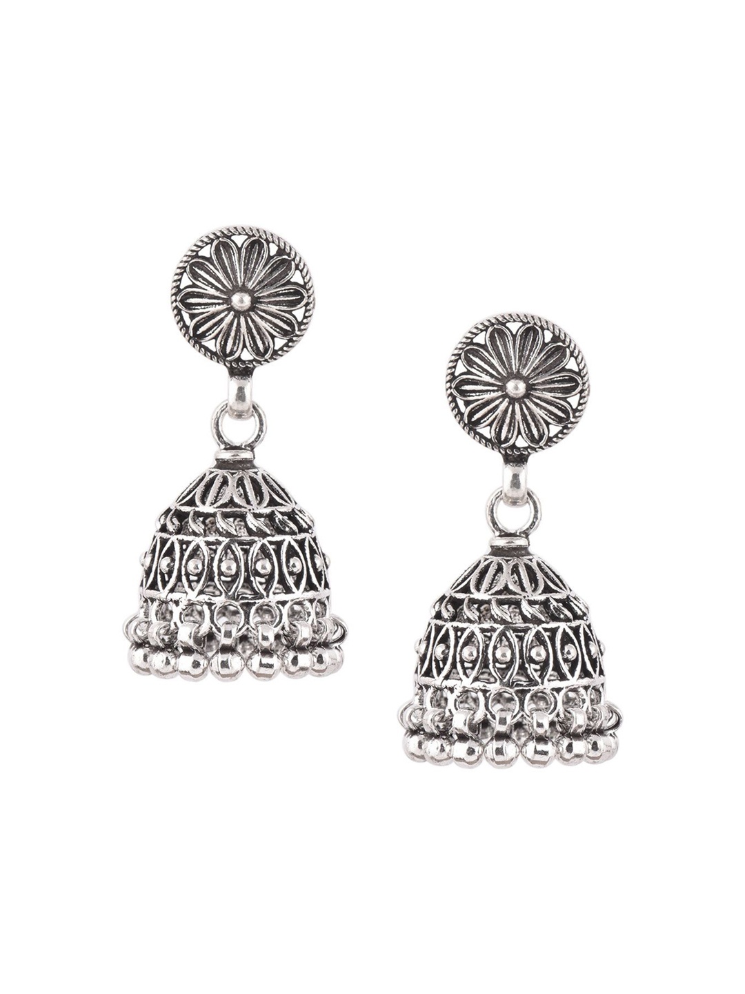 

Indianshelf 92.5 Sterling Silver Dome Shaped Jhumkas
