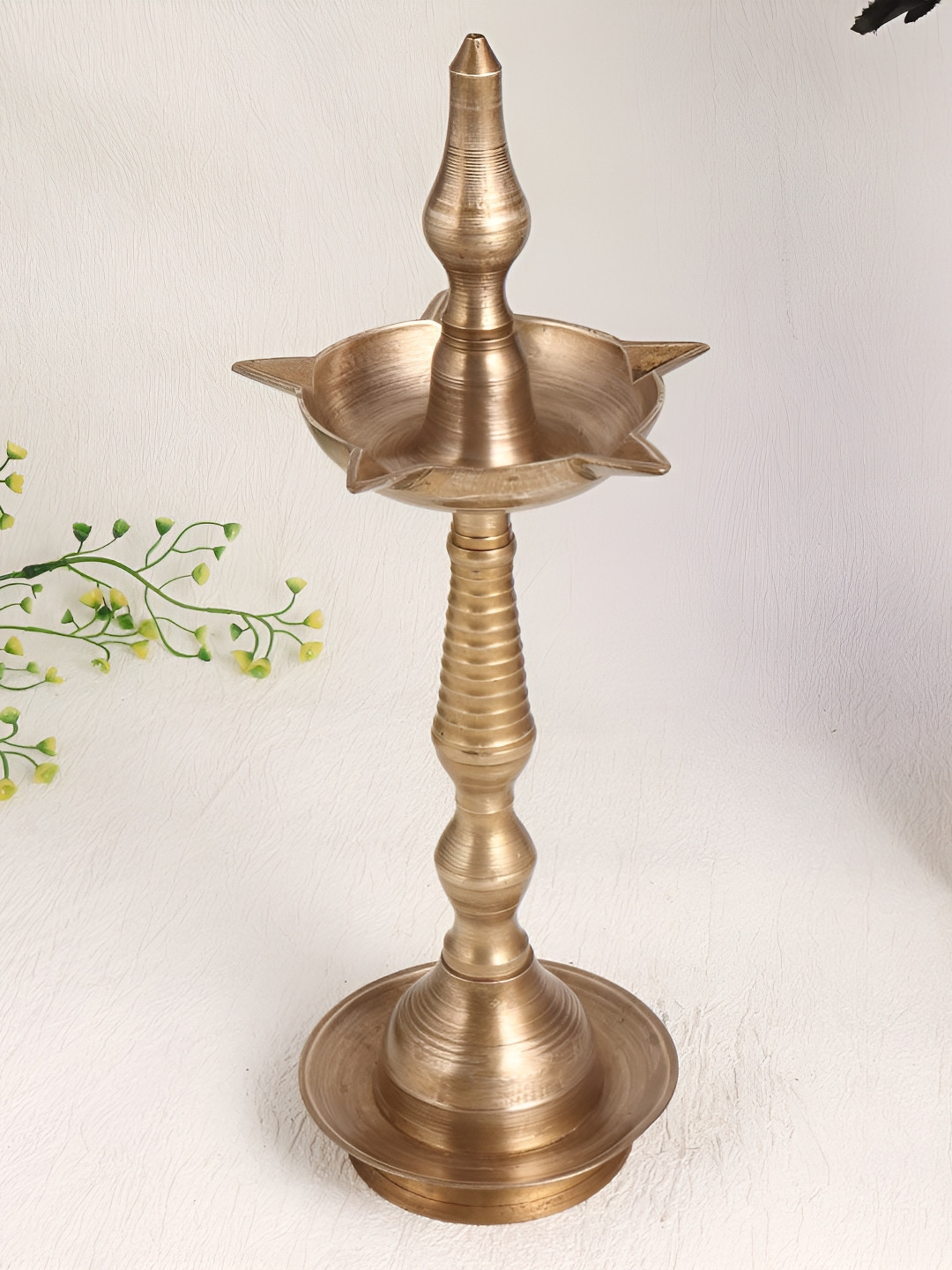 

Indianshelf Gold-Toned Textured Antique Brass Diwali Deepa Diya
