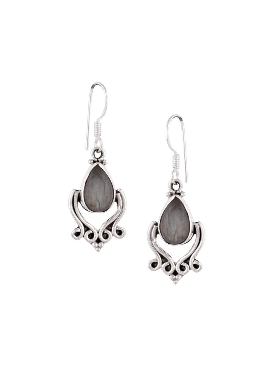 

Indianshelf 92.5 Sterling Silver Contemporary Artificial Beaded Drop Earrings