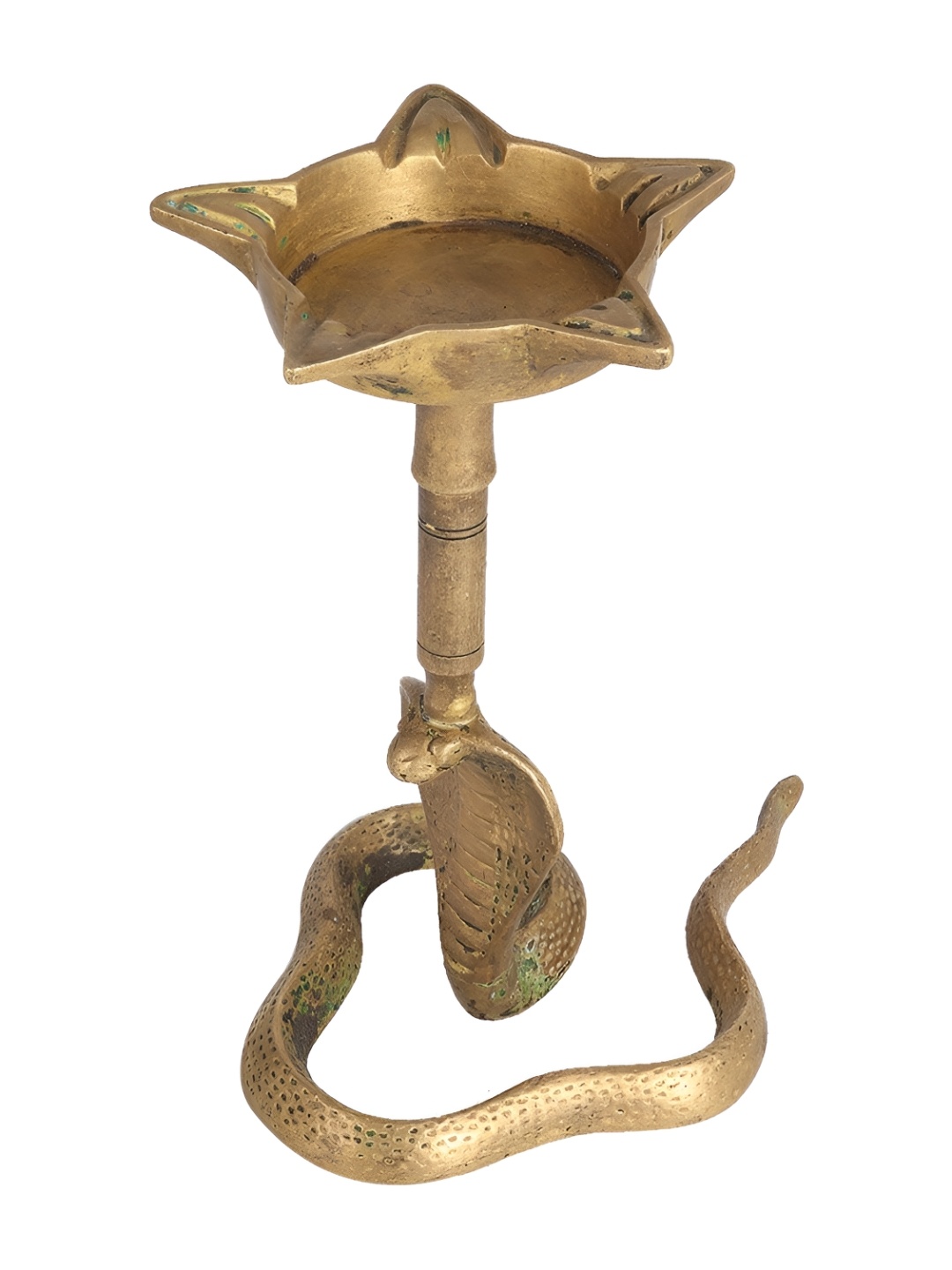 

Indianshelf GoldToned and Black Textured Brass Diwali Pooja Diya, Gold