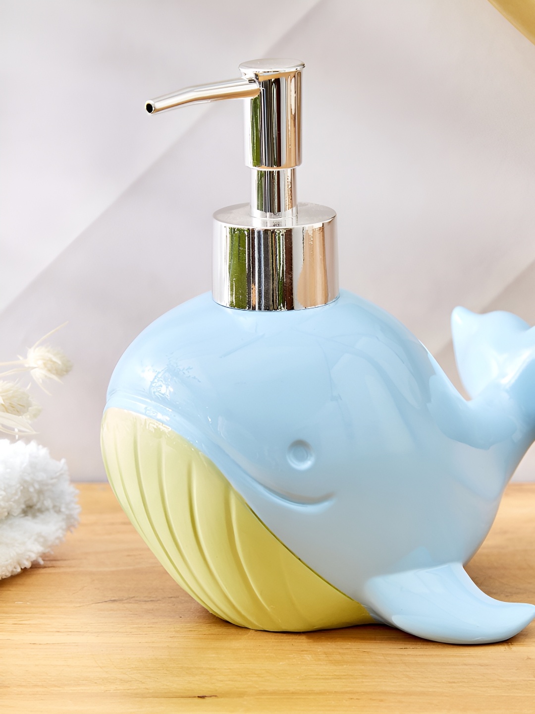 

Home Centre Blue & Yellow Dolphin Textured Soap Dispenser 310ml