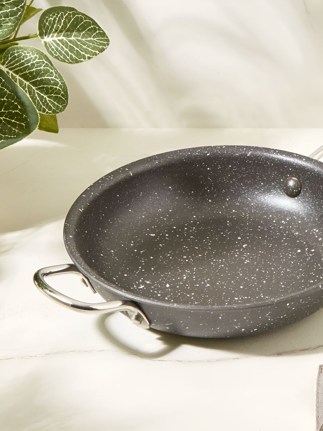 

Home Centre Black Aluminium Kadhai and Wok