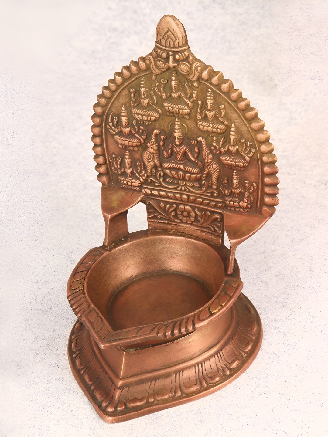 

Indianshelf Bronze Toned Textured Brass Oil Deepam Diyas