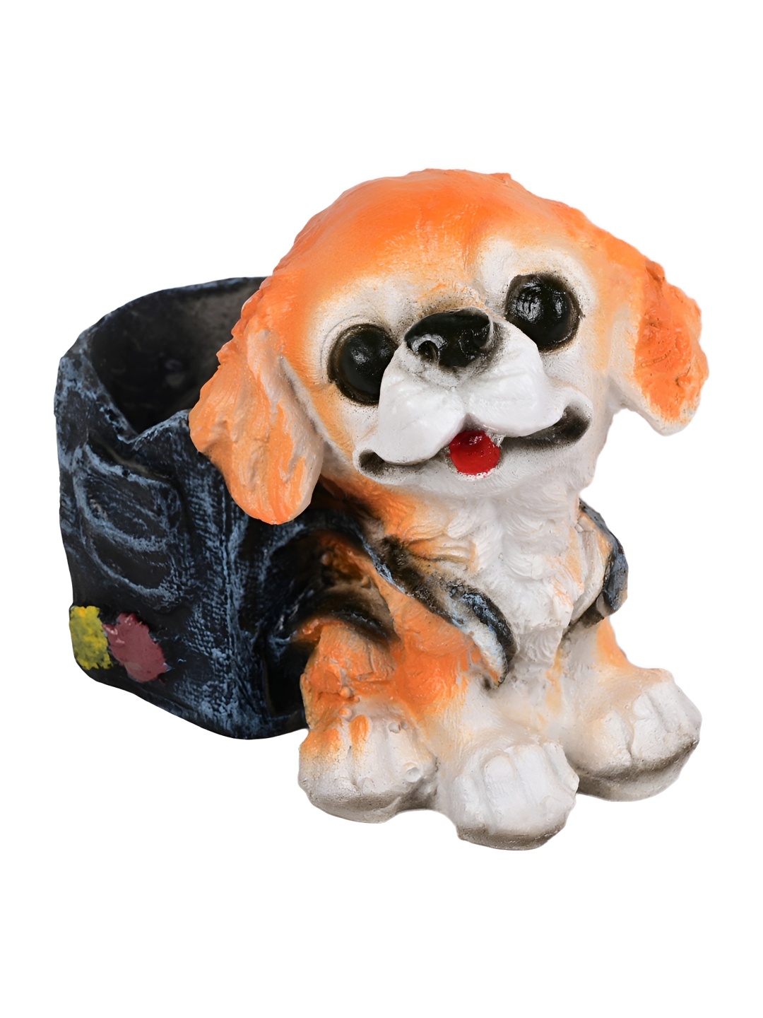 

Vikarafty Orange & White Dog Figurine Showpiece