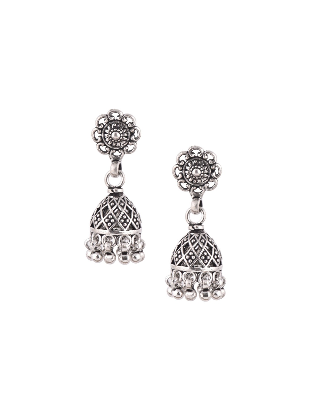 

Indianshelf 92.5 Sterling Silver Dome Shaped Jhumkas