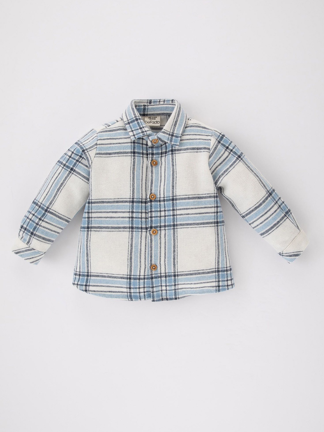 

DeFacto Boys Spread Collar Tartan Checked Acrylic Casual Shirt, Na
