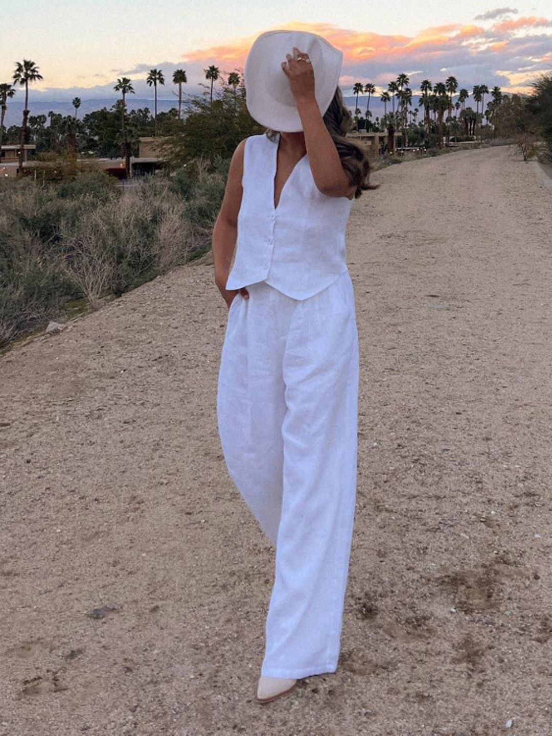 

KPOP V Neck Shirt With Trousers Co-Ords, White