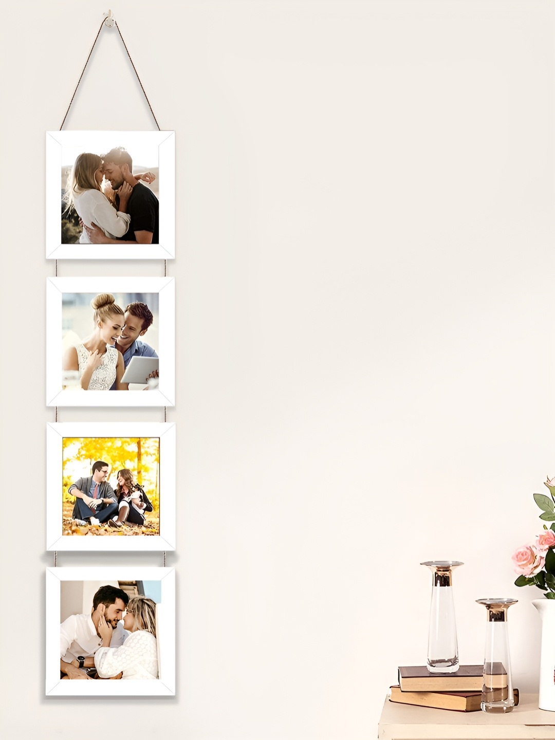 

Art Street Set of 4 White Wooden Wall Hanging Photo Frame