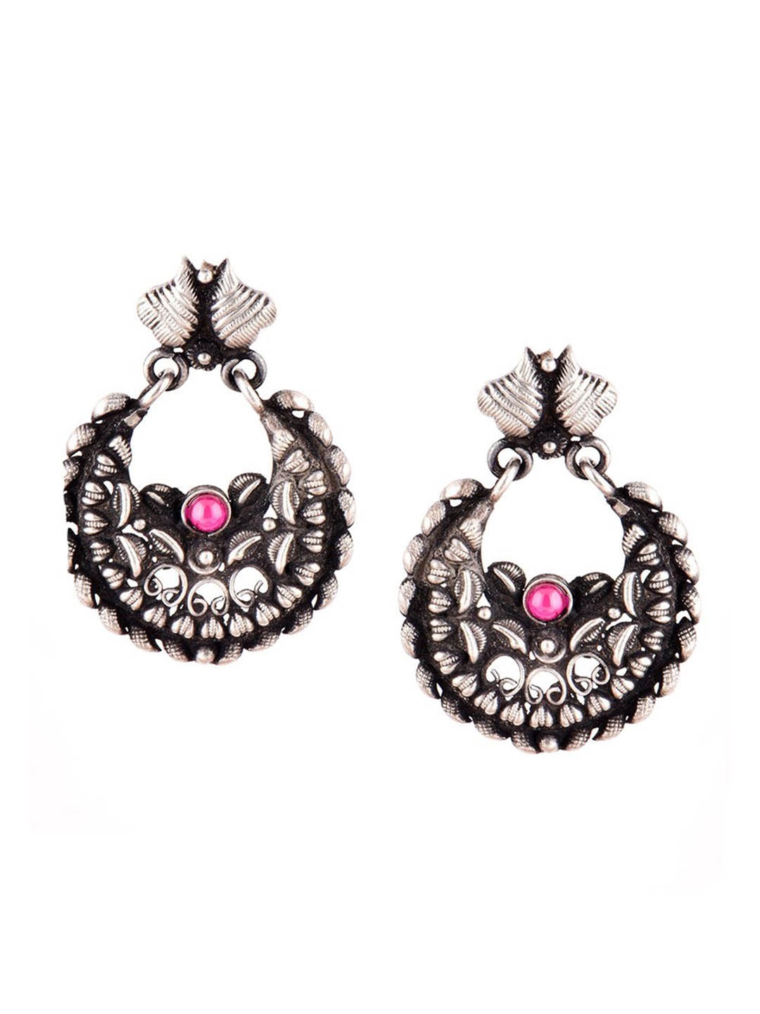 

Indianshelf 92.5 Sterling Silver Artificial Stones & Beads Contemporary Drop Earrings
