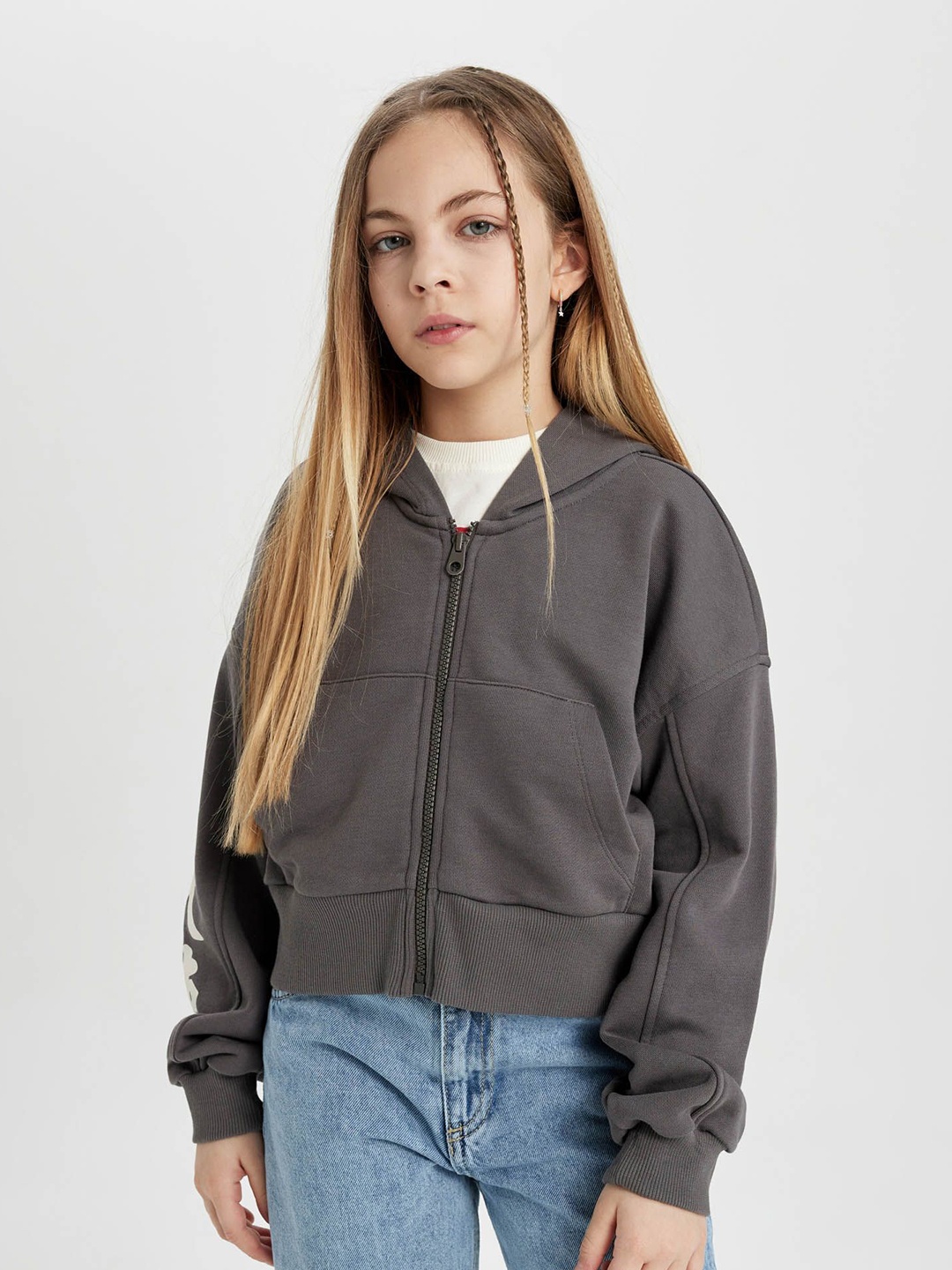 

DeFacto Girls Hooded Sweatshirt, Grey