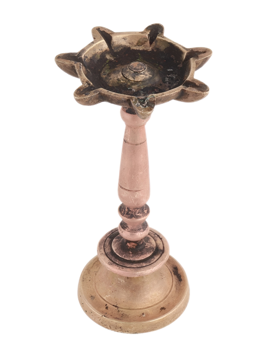 

Indianshelf Bronze Textured Brass Pooja Oil Lamp Diya