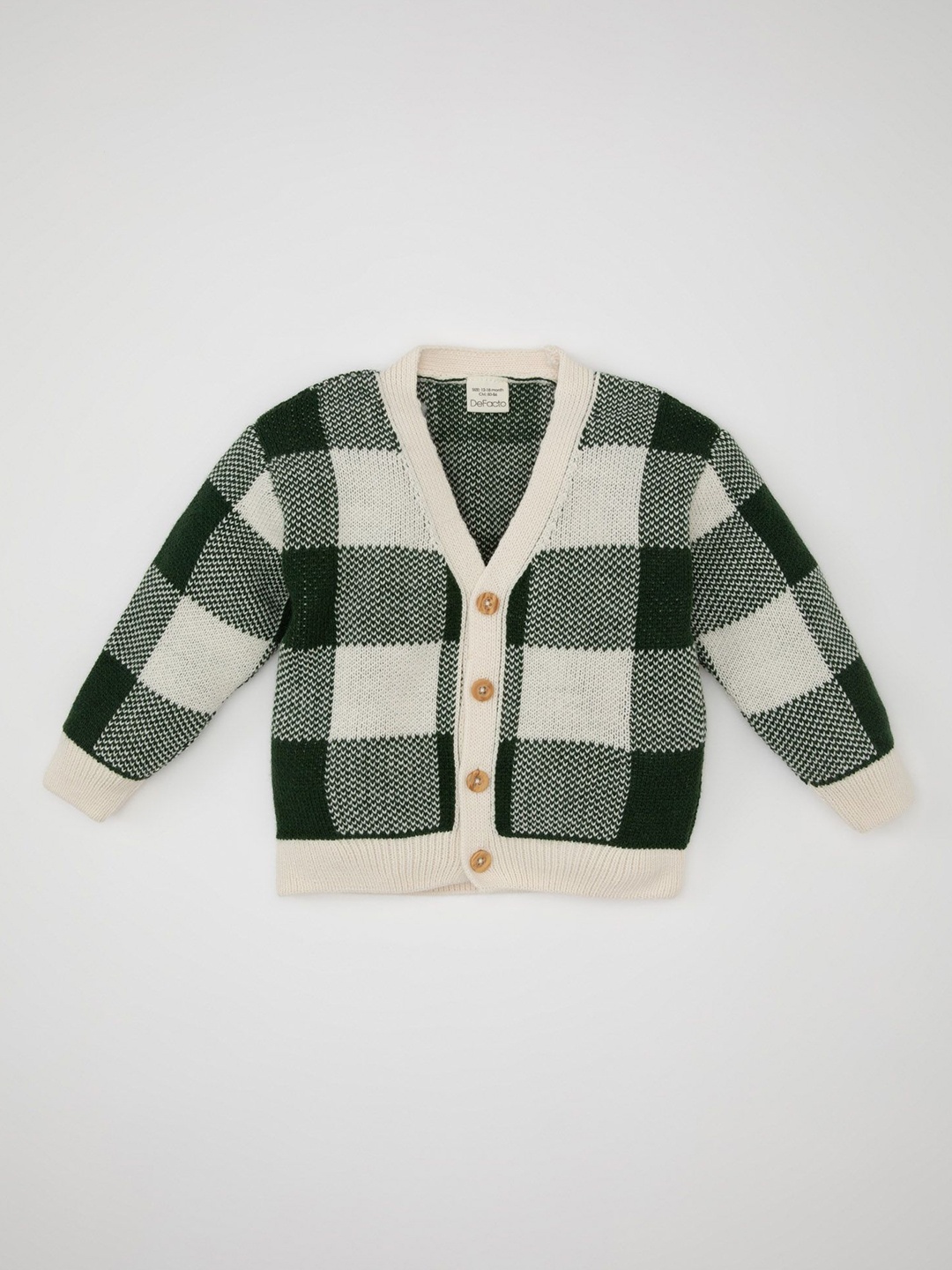 

DeFacto Boys Checked Cardigan, Off white