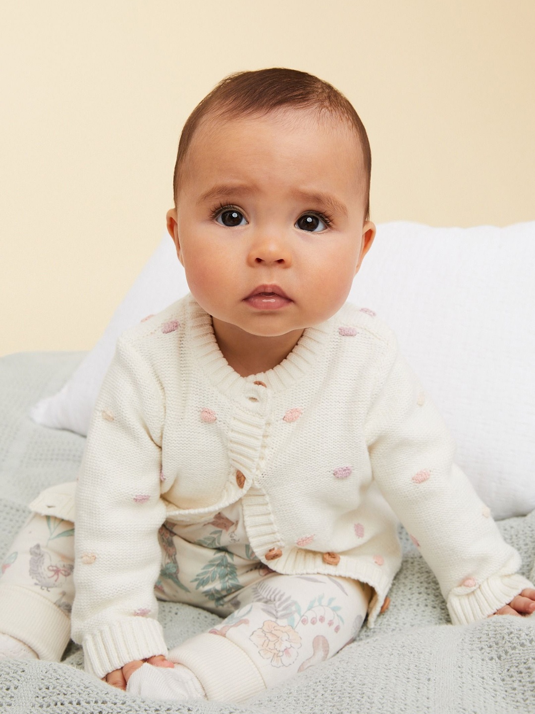 

mothercare Girls Embroidered Cardigan with Embroidered Cotton Detail, Cream