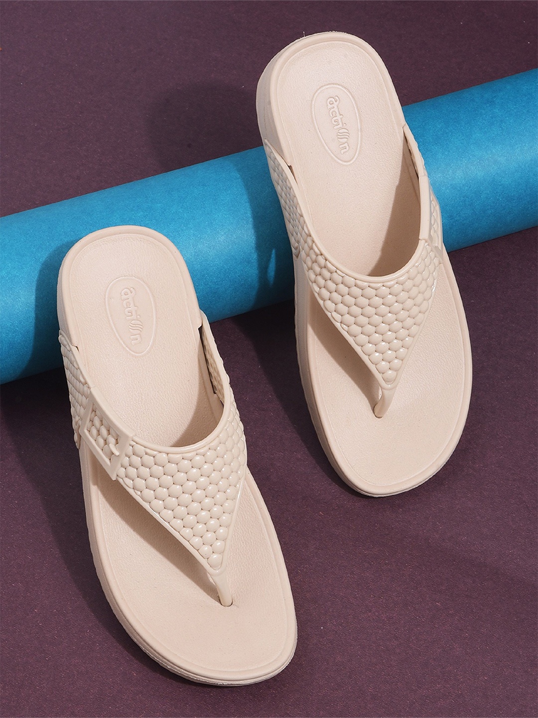 

Action Women Rubber Thong Flip-Flops, Beige