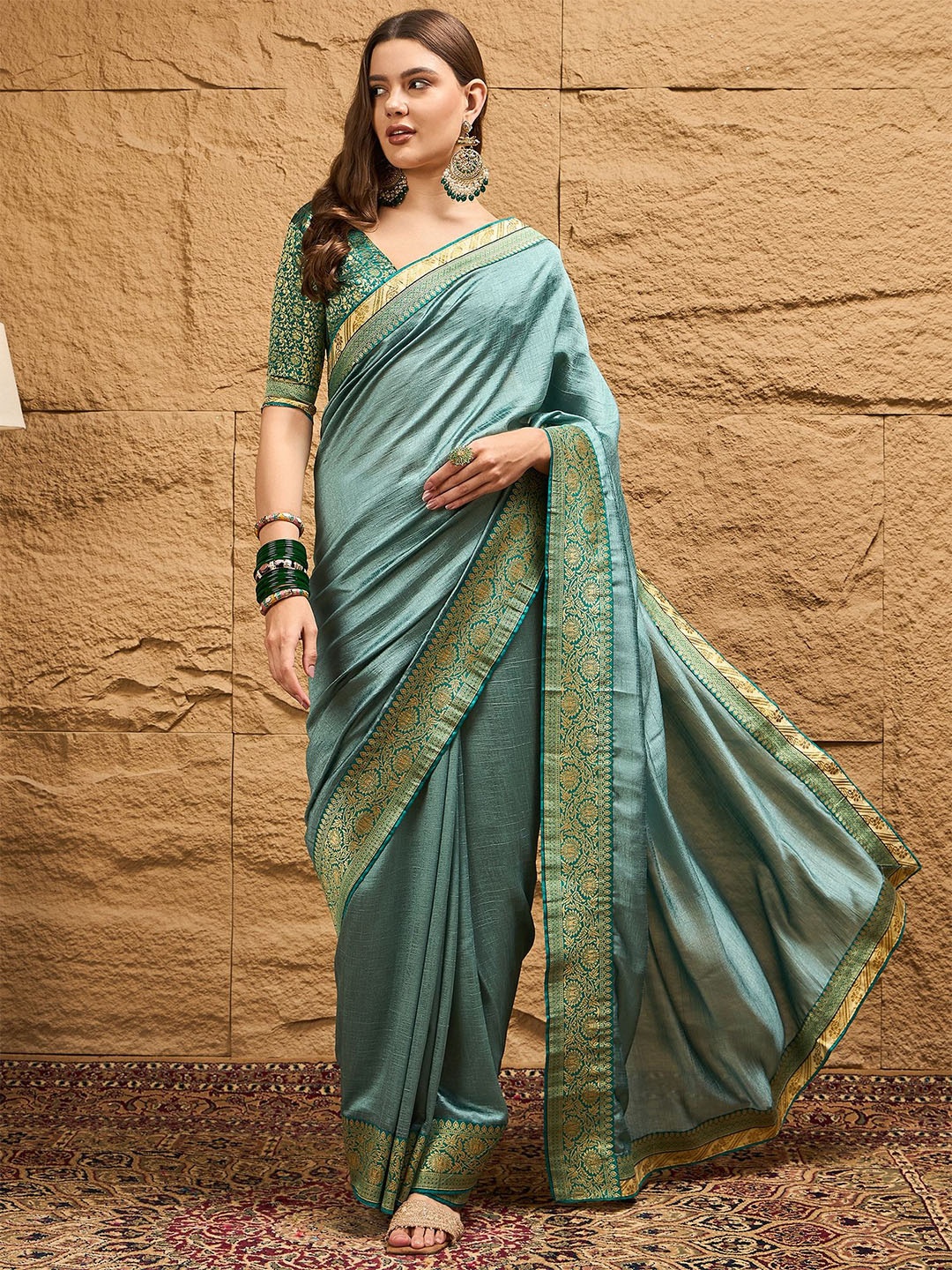 

Dori Zari Woven Design Saree, Blue