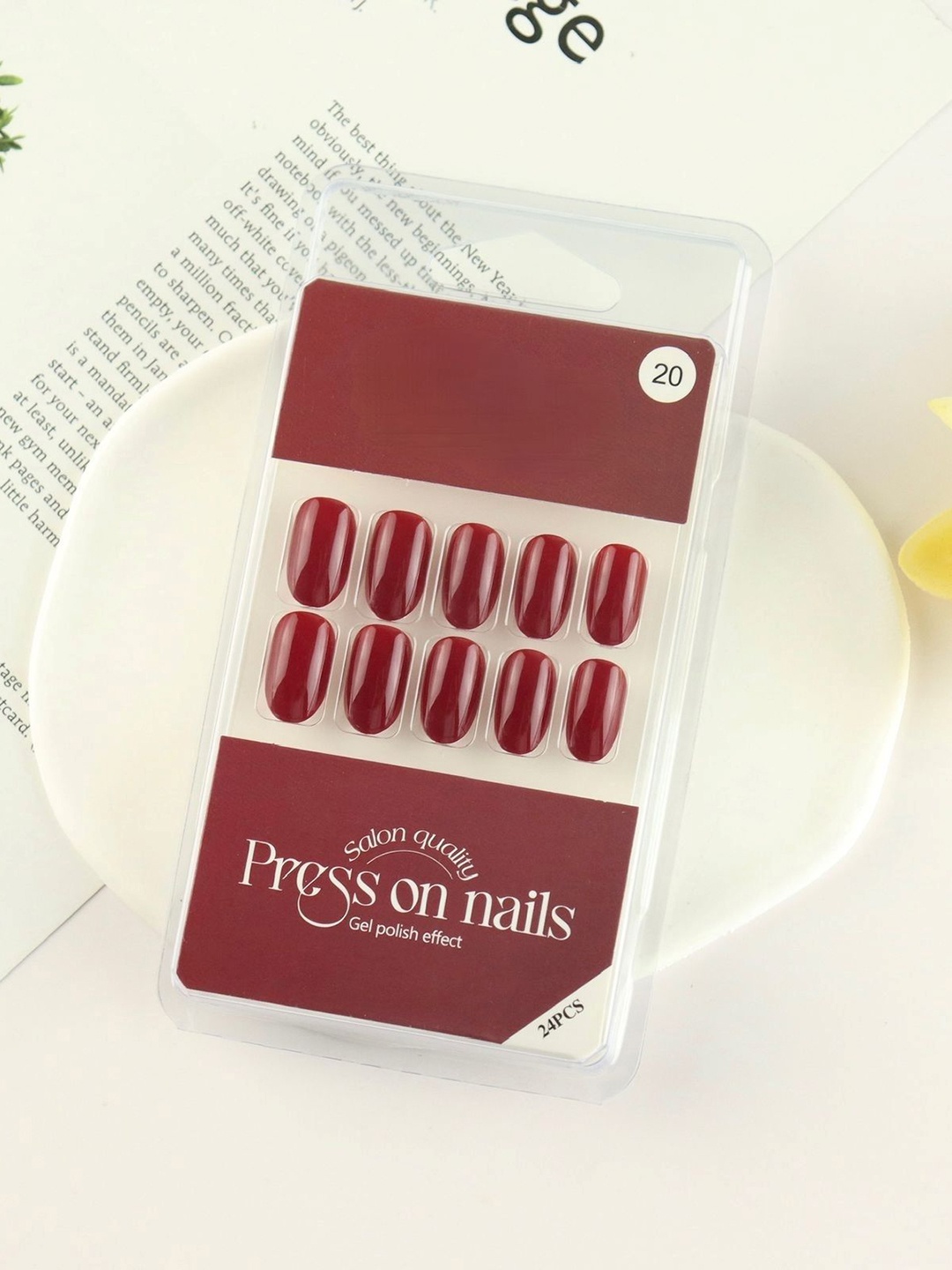

RANORE 24 Pcs Artificial Reusable Press On Nails Shade-20, Brown
