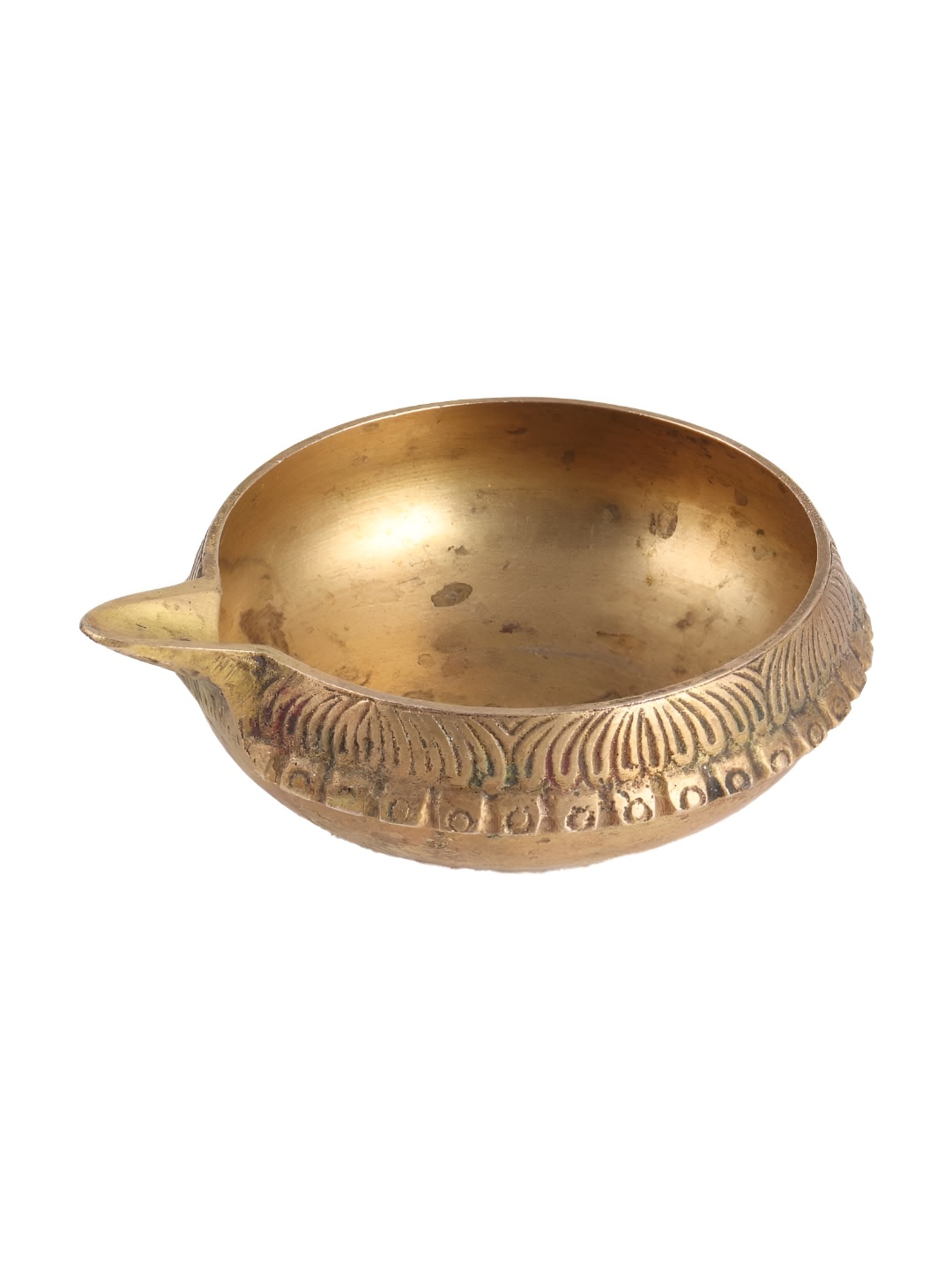 

Indianshelf GoldToned Textured Decor Deep Diya, Gold