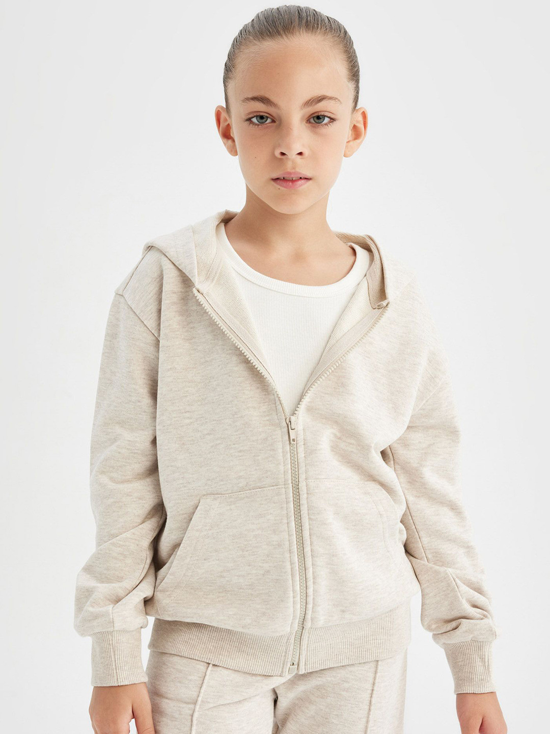 

DeFacto Girls Hooded Sweatshirt, Cream