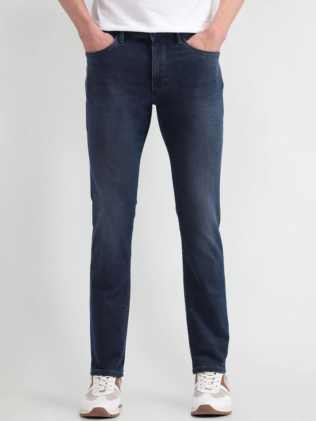 

Arrow Sport Men Urban Slim Slim Fit Heavy Fade Stretchable Jeans, Blue