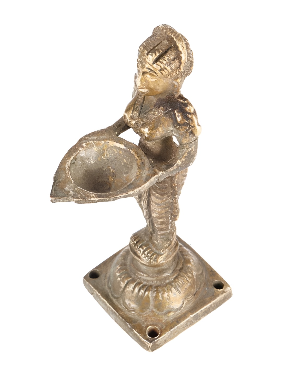 

Indianshelf Gold-Toned Textured Brass Diya Pooja Essentials