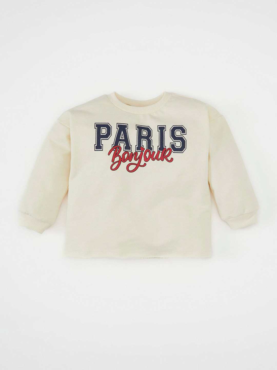 

DeFacto Girls Typography Printed Pullover, Off white