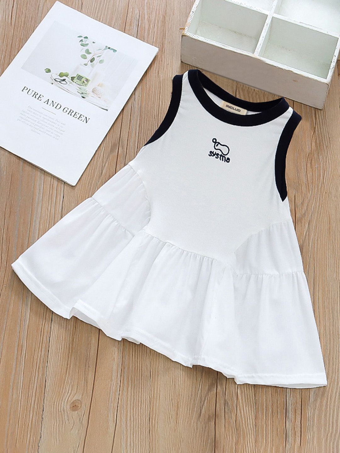 

INCLUD Girls Fit & Flare Dress, White