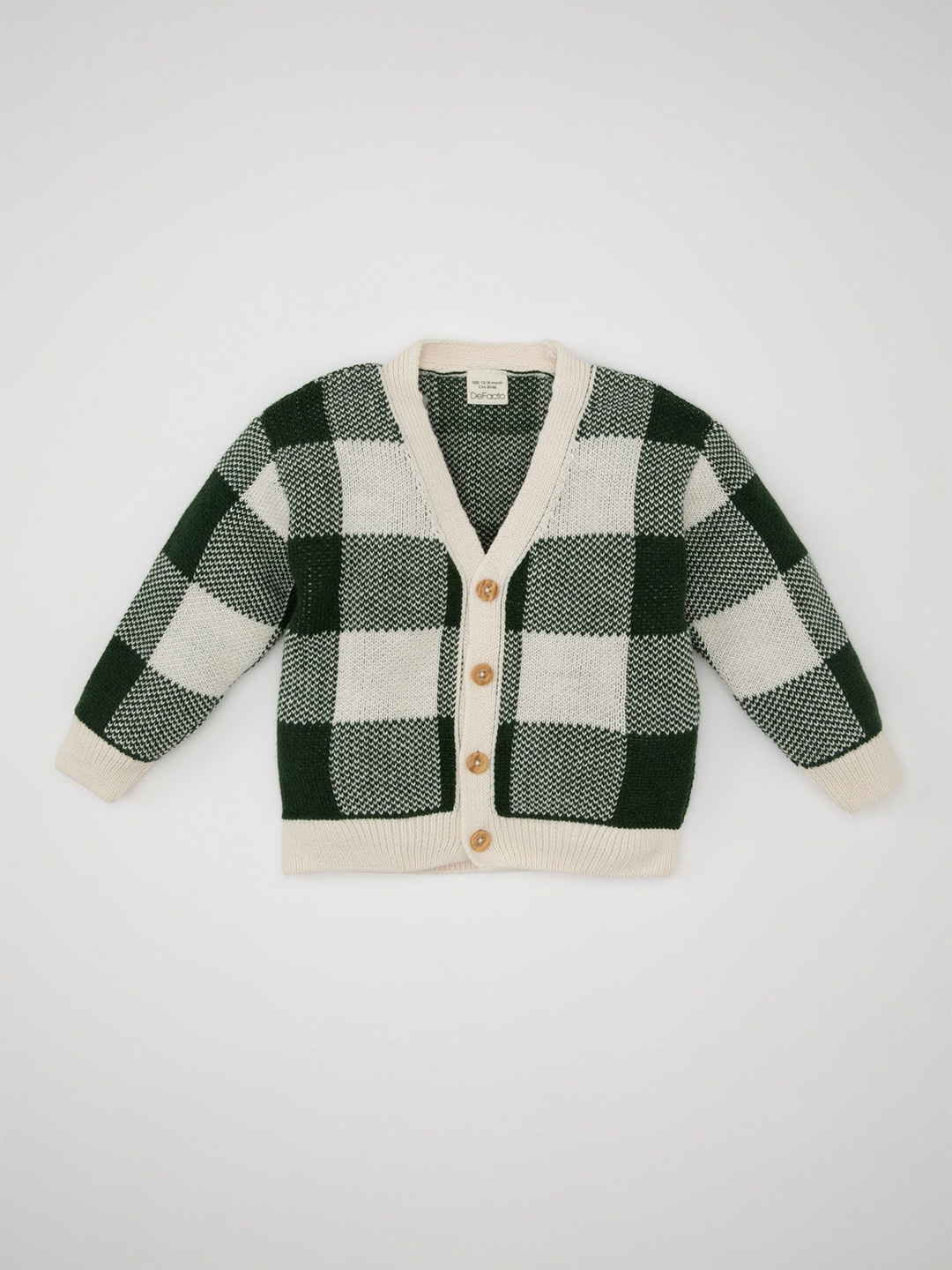 

DeFacto Boys Checked Cardigan, Off white