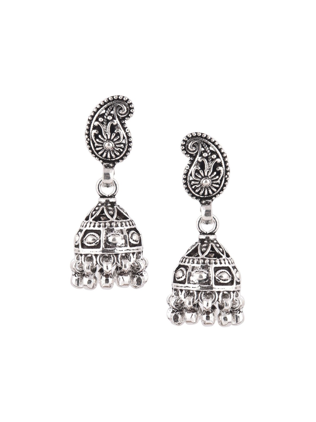 

Indianshelf 92.5 Sterling Silver Contemporary Jhumkas Earrings