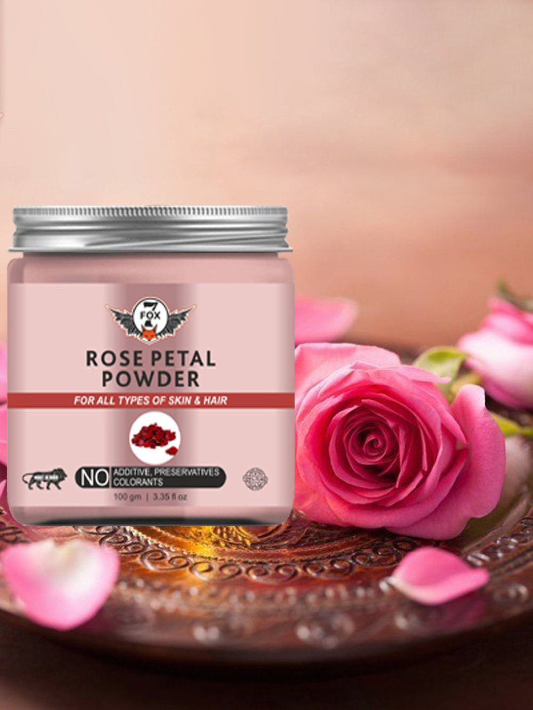 

7 FOX Rose Petal Powder Mask-100 g, Red