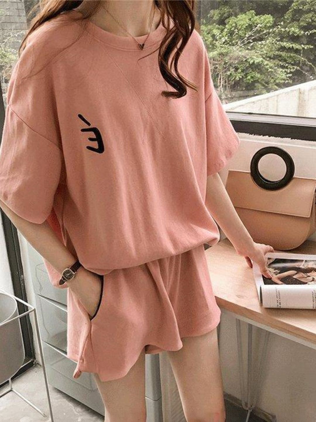 

KPOP Top With Shorts Co-Ords, Pink
