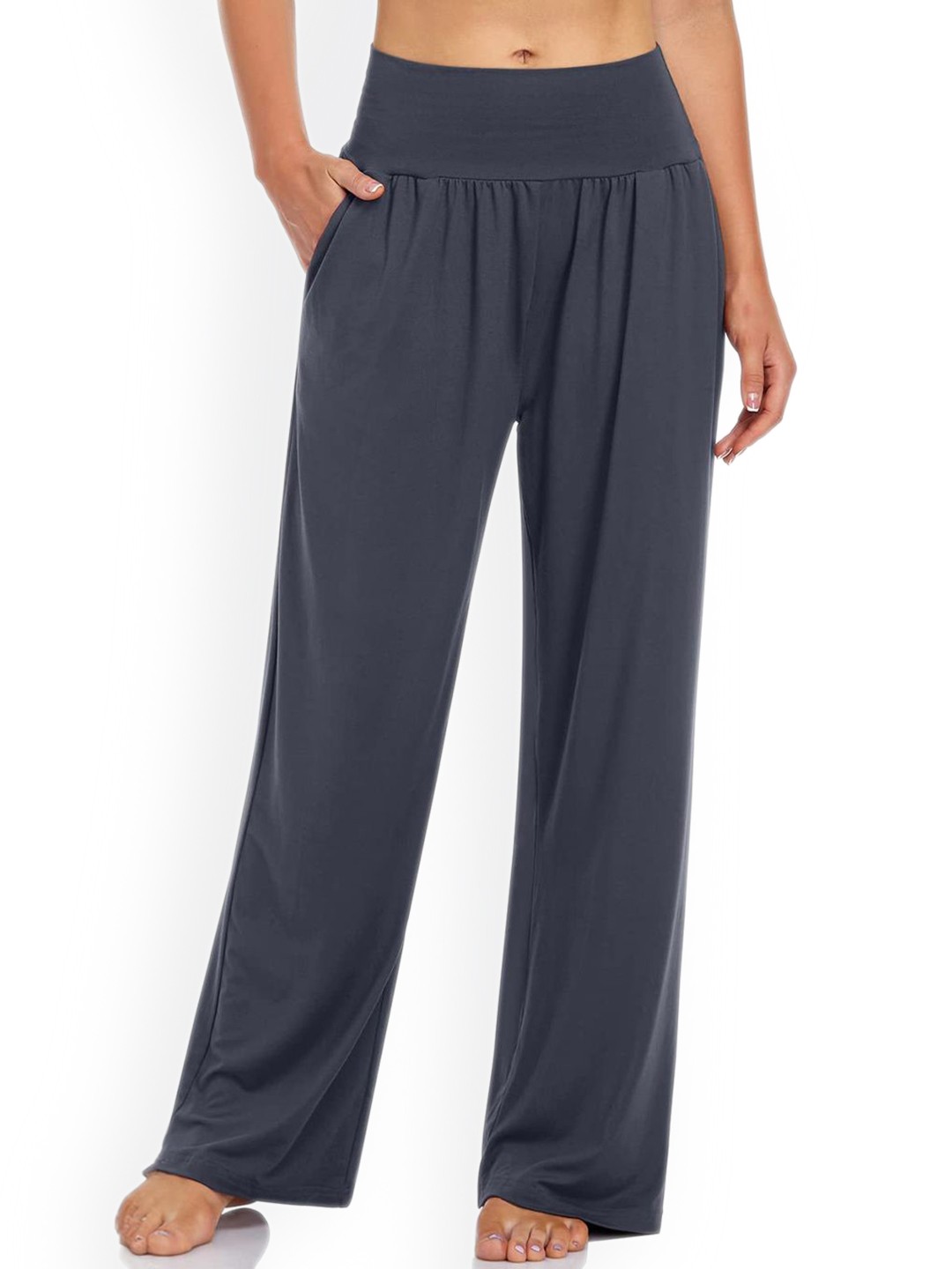 

StyleCast Women Mid-Rise Parallel Trousers, Grey