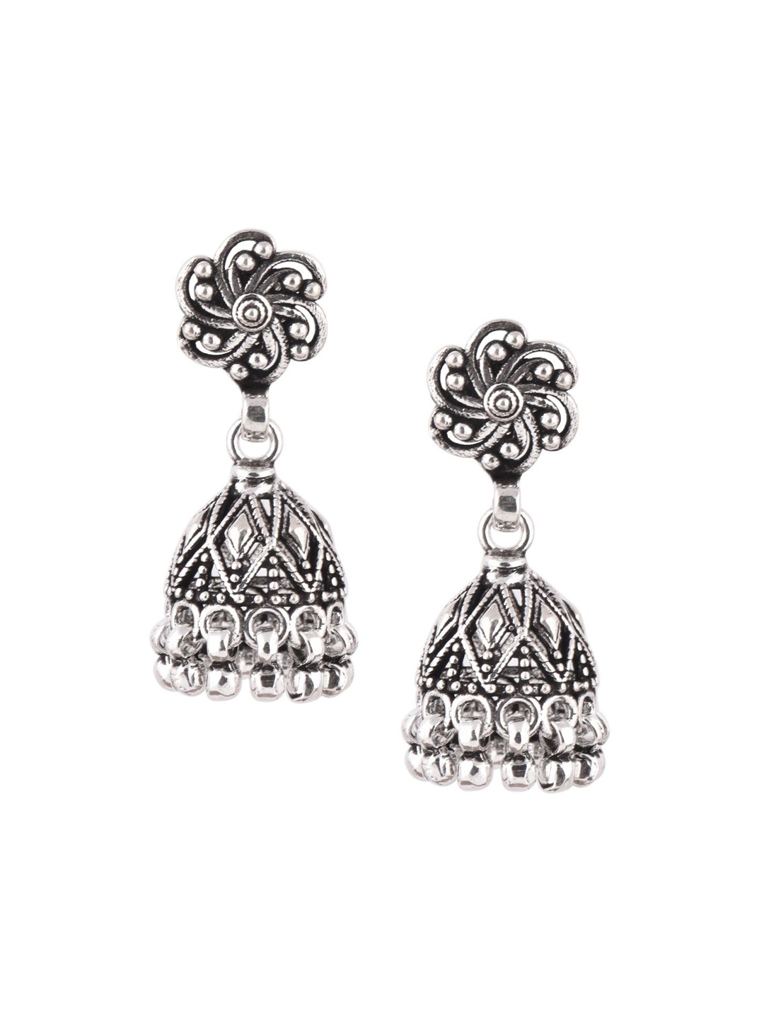 

Indianshelf 92.5 Sterling Silver Contemporary Jhumkas