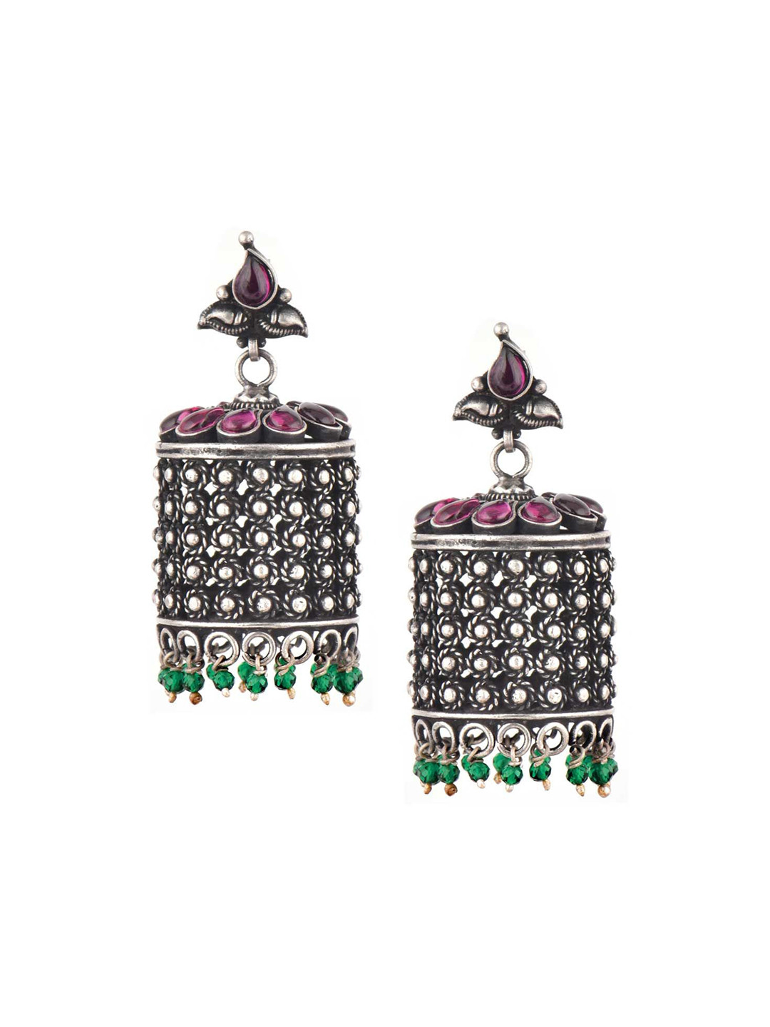

Indianshelf 92.5 Sterling Silver Contemporary Jhumkas
