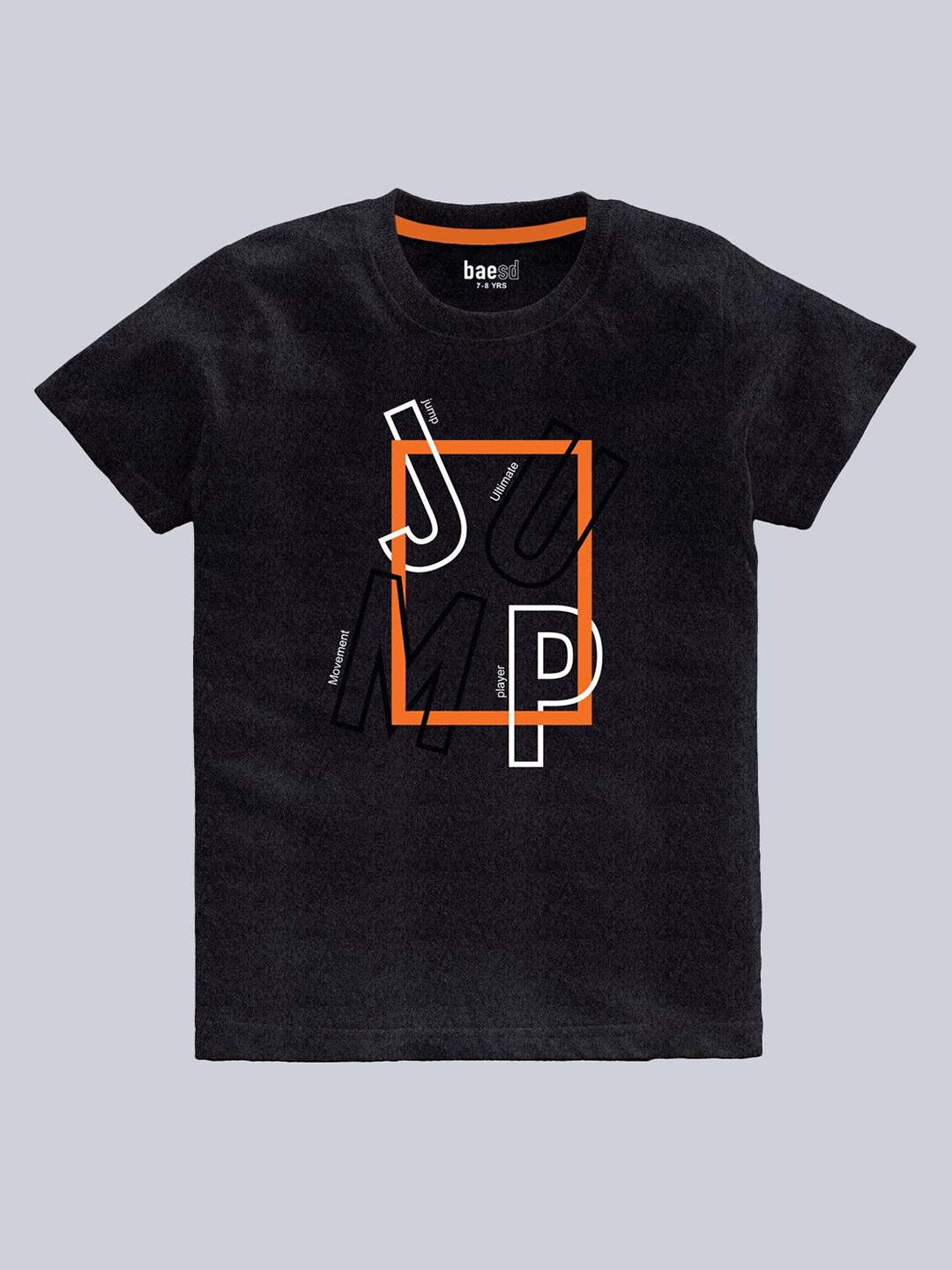 

BAESD Boys Graphic Printed Round Neck Cotton T-shirt, Charcoal
