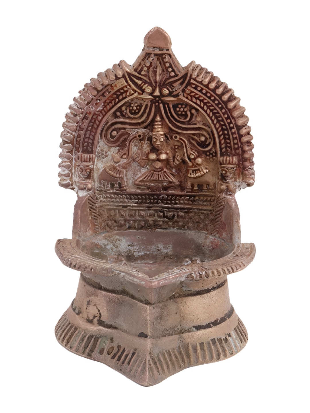

Indianshelf Gold-Toned Laxmi Brass Diya Pooja Essentials