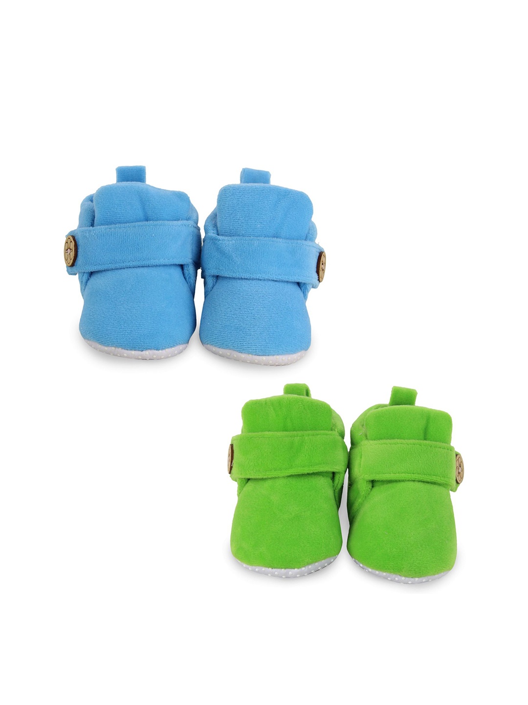 

NESKA MODA Kids Pack Of 2 Velvet Booties, Blue