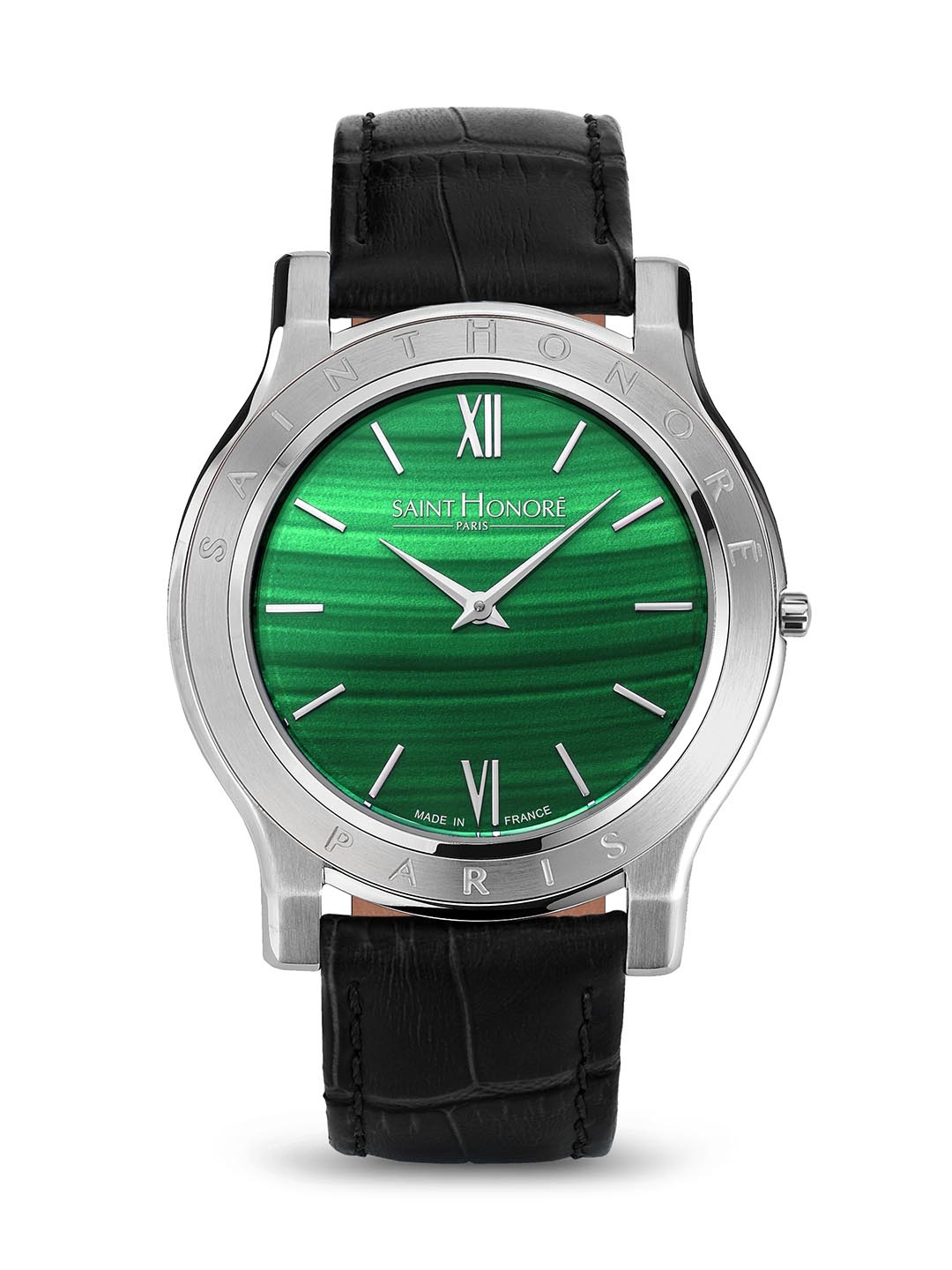 

SAINT HONORE PARIS Men Deauville Quartz Green Round watch - DE826001-1VA, Black