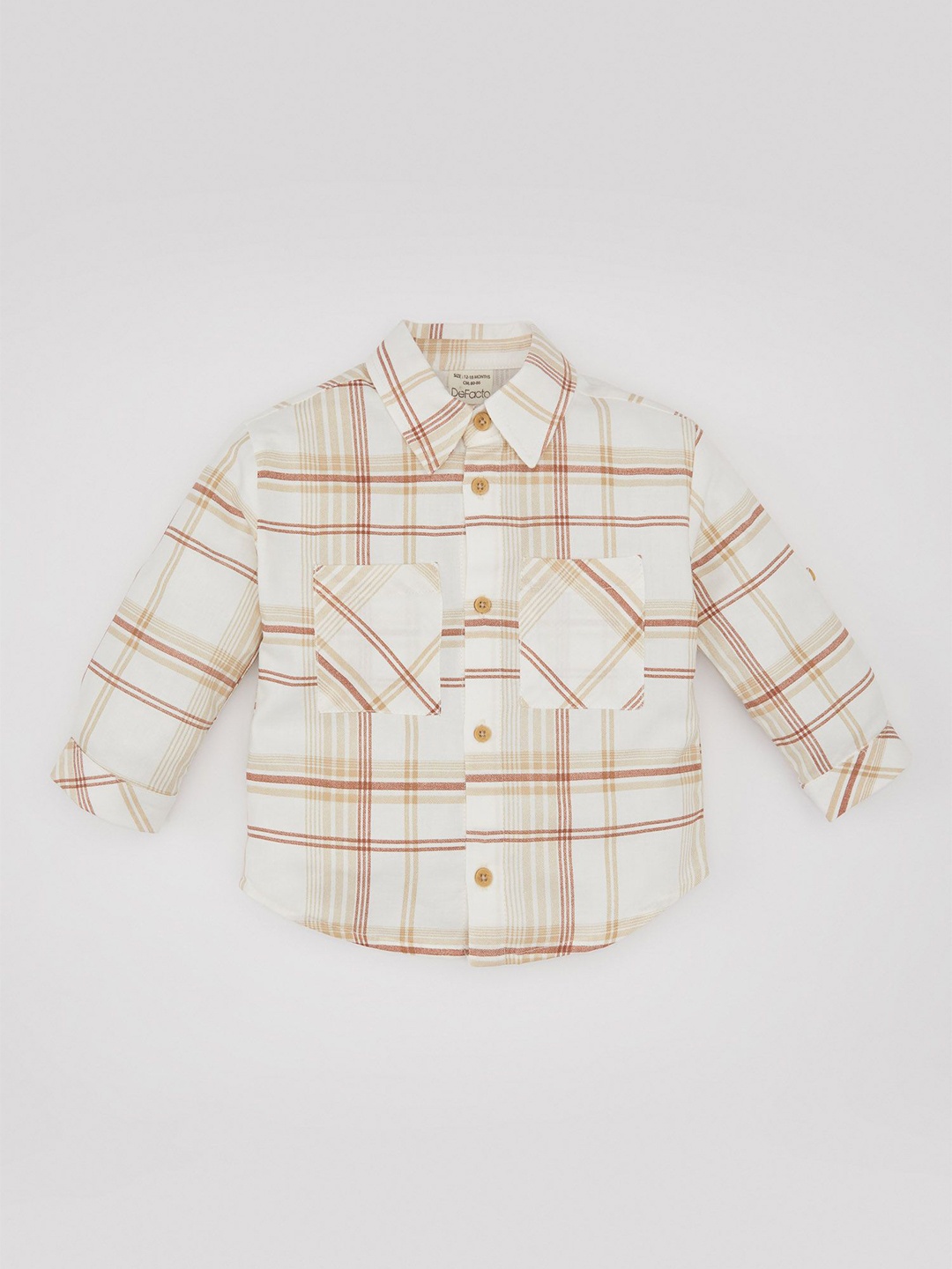 

DeFacto Boys Spread Collar Tartan Checked Cotton Casual Shirt, Na