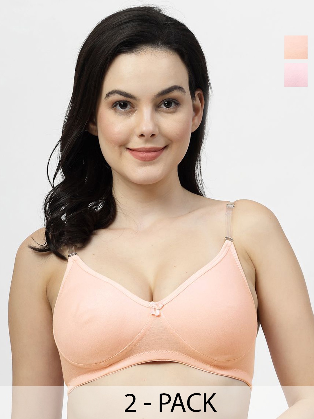 

SHYAM SONS FLAIR Pack Of 2 Full Coverage T-shirt Bra, Pink