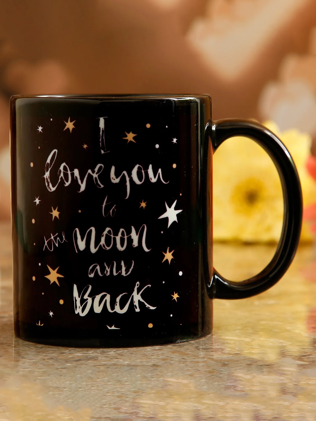 

fnp Black & White Typography Printed Ceramic Glossy Mug 325ml